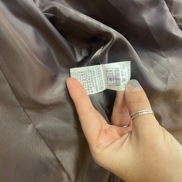 Number Nine Puffer Down Coat Jacket Gray Long Sleeve Stand-up Collar Women Large - Picture 7 of 10